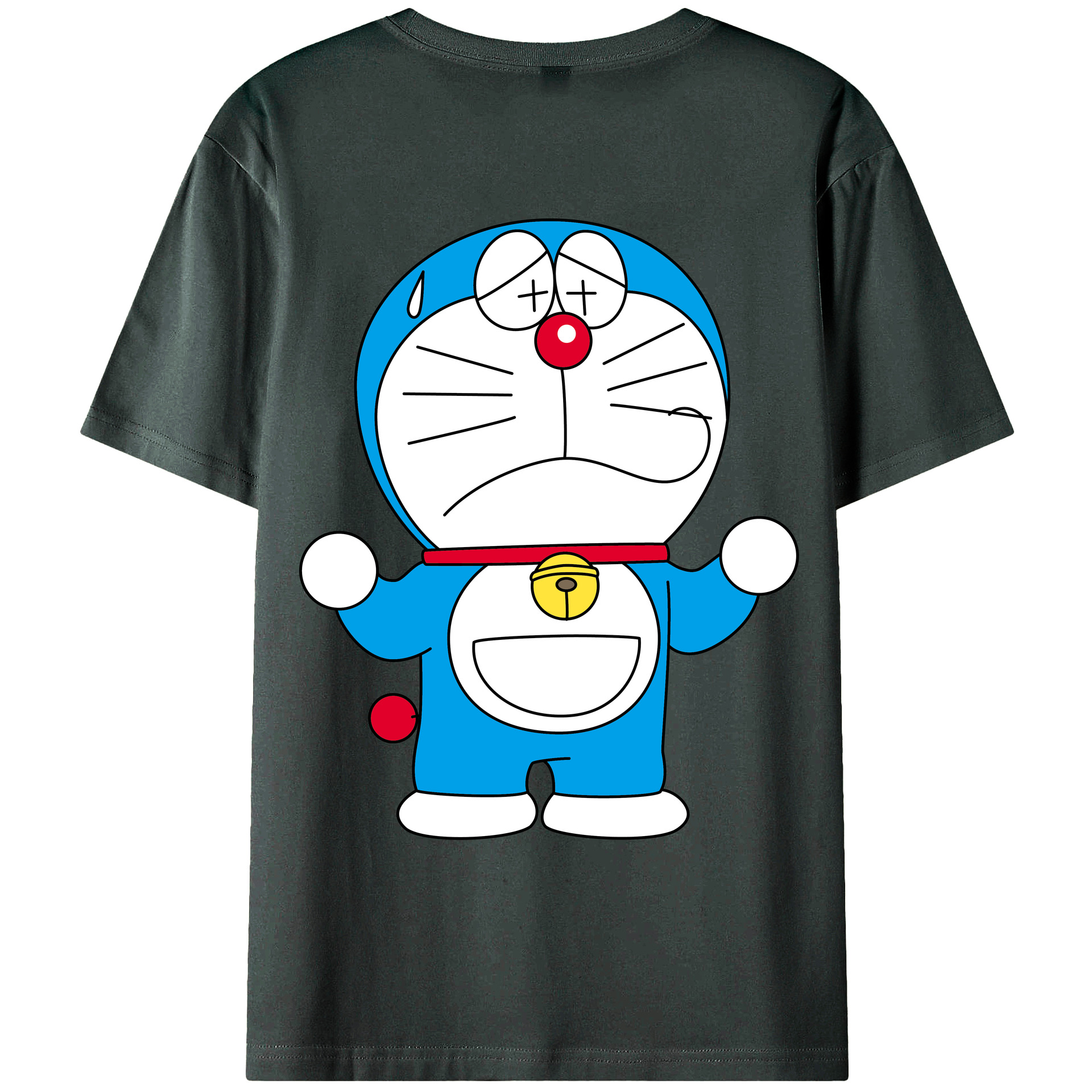 （画像用） ドラえもん Doraemon 綿100％ メンズ半袖Tシャツ（バックプリント） 通気性